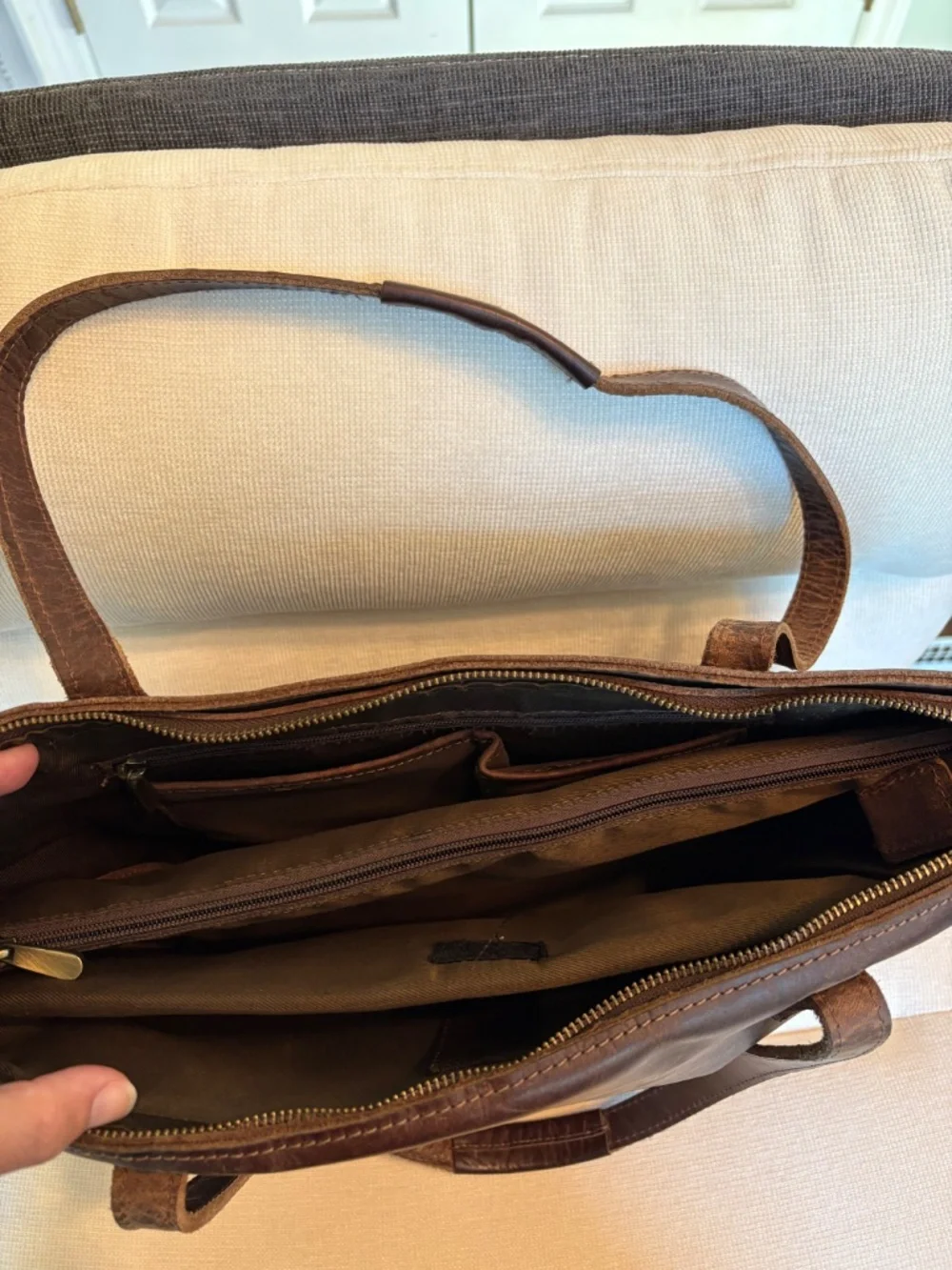 Real Leather Laptop Tote
